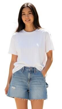 Good American $109 Long Denim Shorts in Indigo Blue Size 14/32